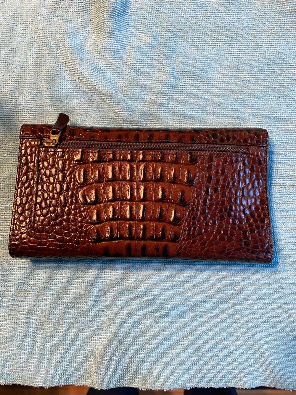 Brahmin Croc-Embossed Card & Key Holder in Dark Brown - Picture 2 of 3